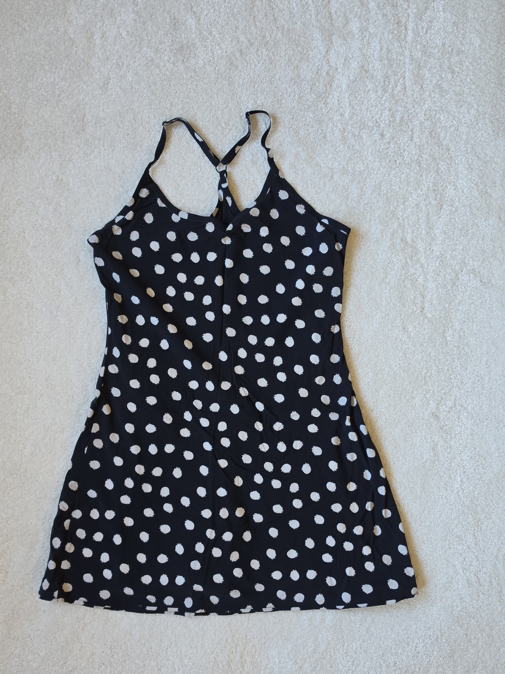Outdoor Voices Black and White Polka Dot Exercise Dress
